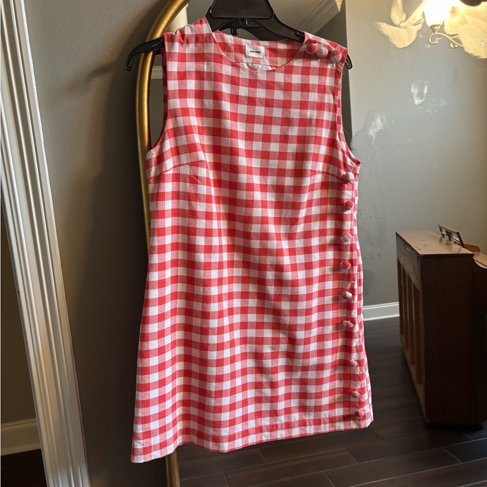 Aureum Red and White Checkered dress